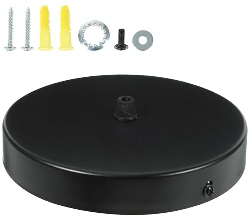 Alipis Runde Deckenrosette für Kronleuchter Baldachin Schwarz aus Eisen Stabile Deckenabdeckung für Pendelleuchten Einfache Montage 10kg