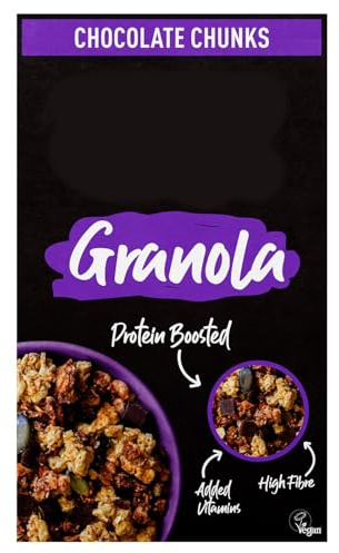 Granola Chocolate Chunks Protein Boosted Breakfast Cereal, High Fibre, Vegan, 400g