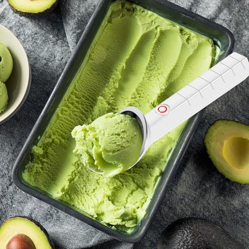 Heated Ice Cream Scoop Electric with Holder, 2 Gears Temperature Adjustable 113℉/158℉ Icecream Scoop for Hard Ice Cream, Kitchen Gadget Waterproof