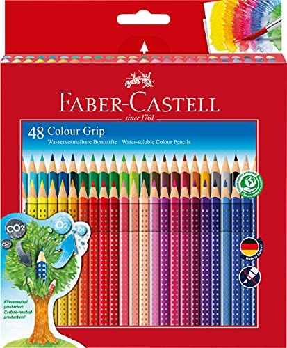 FABER-CASTELL 112449 - Buntstifte Set Colour Grip 48er Stück Kartonetui