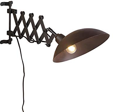 Qazqa Industrie Verstellbare Wandleuchte, Wandlampe - Tyne - Bronze, max. 40W, Geeignet für LED, 55cm, Ideal als Wohnzimmerlampe und Schlafzimmerlampe