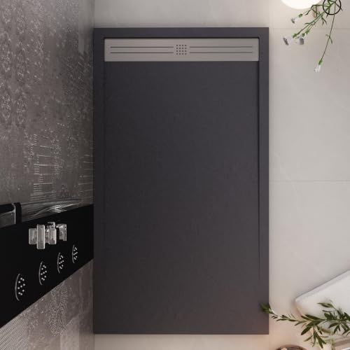 OLIMPO DOCCE - Piatto doccia in marmoresina NERO effetto pietra cemento REL