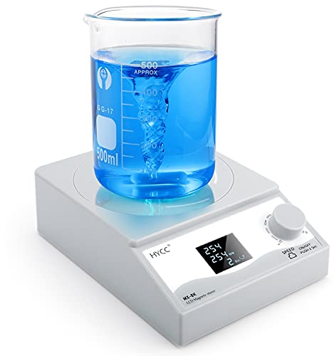 HYCC Digital Magnetrührer Labor Magnetrührerplatte mit Timing-Funktion (LCD-Display Rührart)