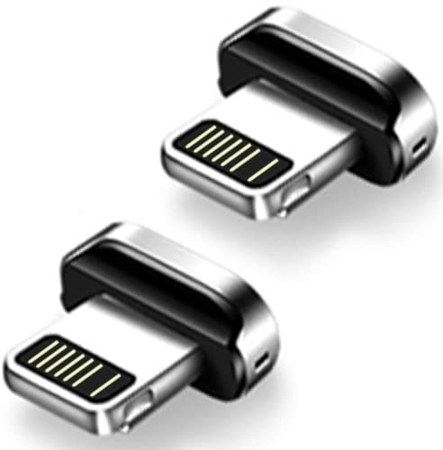 SilicOne 2x Adaptateurs pour câble de charge rapide en nylon magnétique PLATINUM compatible avec iPhone 13 12 Pro Max mini 11 XS XR X 10 8 7 6S 6 Plus 5 SE - 2x connecteurs