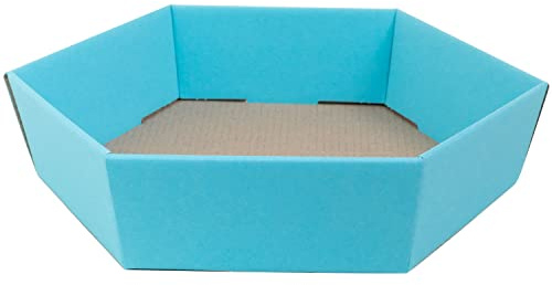 10 x PresentFill® Mini Präsentkorb 225 x 200 x 50 mm Azur Blau leer ohne Inhalt Geschenkkorb aus 100% Recycling Karton - sechseckig - Made in Germany für Weihnachten - Ostern - Hochzeit - Geschenke