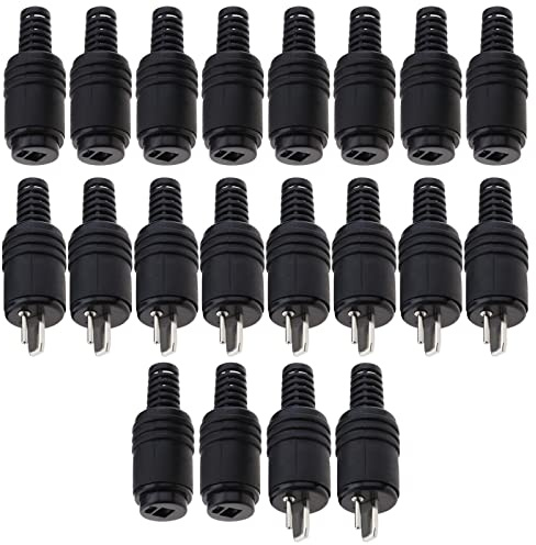 Create idea 20 Stück 2-poliger DIN-Lautsprecherstecker mit Schraubklemmen HiFi-Lautsprecherkabelanschluss für HiFi-Lautsprechergeräte Kein Löten 10stk Stecker & 10stk Buchse