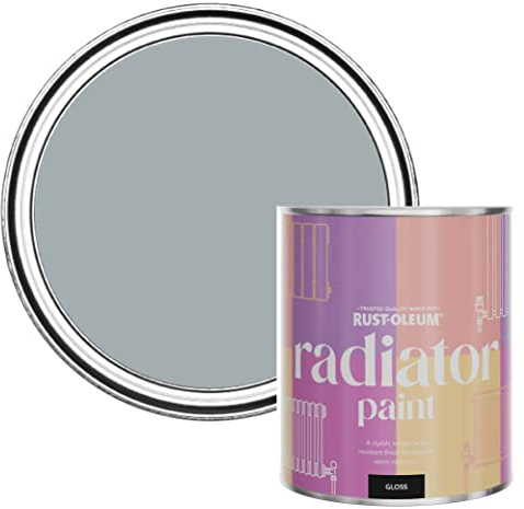 Rust-Oleum Grey Heat Resistant Radiator Paint in Gloss Finish - Mineral Grey 750ml
