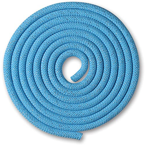 DRUNA Cuerda de Gimnasia Rítmica Ponderada con Lurex 150 gr. Largo 2,5 mts., Cuerda para Entrenamiento, Cuerda de Salto de Gimnasia, Ejercicios de Cuerda