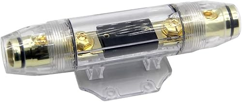 RKURCK 0GA Fuse holder 100A 0/2/4 Gauge AWG Car Auto Audio Amplifier 1 In 1 Out Distribution Block ANL Fuse Holder Cable Blocks Distribution Gold Plate