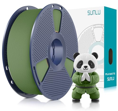 SUNLU Matte PLA Filament 1.75mm, 3D Drucker Filament PLA 1KG Matte Olivgrün | Neatly Wound Filament, Einfach zu Bedienen, 1kg(2.2lbs) Spule PLA Filament für FDM 3D Drucker