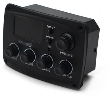 Tonabnehmer für Akustikgitarre Akustikgitarren-EQ-Vorverstärker 70 X 48 Mm Mit Digitalem Procedding-Tuner, 4-Band-EQ-Equalizer Mit Tuner-Gitarren-Tonabnehmer