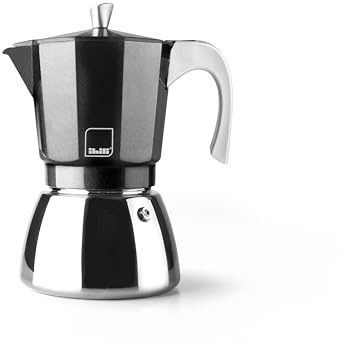 IBILI - Macchina per caffè espresso Elba Black, 6 tazze, 300 ml, Alluminio pressofuso, Base in acciaio inossidabile, Adatto per induzione