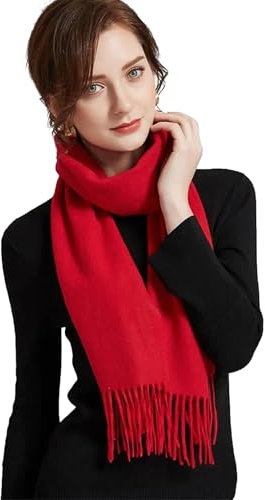 Moschen Bayern Damenschal Kaschmirschal Damen Schal Wolle Kaschmir Cashmere Schal Winterschal Wollschal - Rot