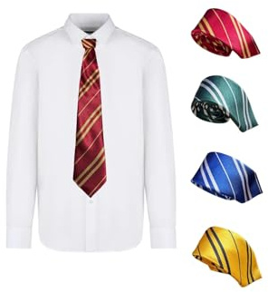 Striped Tie Wizard Cosplay Necktie Multicoloured Magic School Tie Halloween