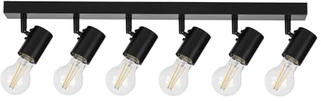 LightLogic Deckenlampe LL DZAN EL-6I - 6-flammiger Deckenstrahler mit E27 Fassungen - Verstellbare Deckenleuchte für stilvolle Deckenbeleuchtung im Wohnzimmer, Schlafzimmer und Flur - Schwarz