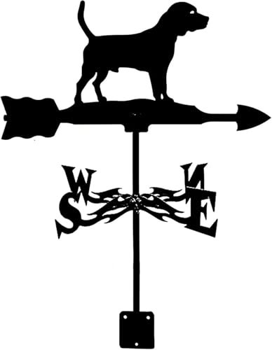 Décoration de toits Girouette de Jardin Girouette Chien de Chasse Girouette en métal pour Animaux Décoration de Noël Girouette extérieure Maison Garage(A)