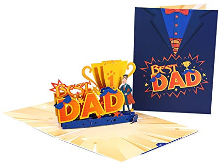 Grußkarte, 3D Vatertag Bester Papa Papier Grußkarte Handschrift Karte Zubehör für Hochzeit Geburtstag Party Einladung