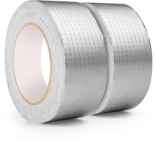 ZAVIA Butyl Tape Waterproof (Pack of 2) 5M X50mm | Leak Repair Tape Roof Sealant - Gutter Sealant Tape | Self Adhesive Butyl Sealant Tape for Seals & Repairs | Aluminium Flash Tape
