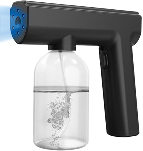 Obelunrp Atomizer Spruta, 300 ml Handhållen desinfektionsfogger med blått ljus, uppladdningsbar desinfektionsmedel dimma, elektrostatisk spruta för kök, badrum
