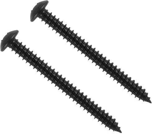 20 tornillos autorroscantes M5 x 50 mm para madera de acero al carbono con cabeza redonda, chapados en zinc negro, ideales para proyectos de muebles y bricolaje