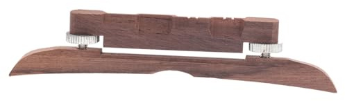 Verstellbarer Mandolinensteg Schwarz, aus Ebenholz, Kompensiert | Zwei Stück Fußbasis, Traditionelle Bauform, Präzise Saitenlage, für Mandoline und Gewölbte Decke Zufällige Farbe