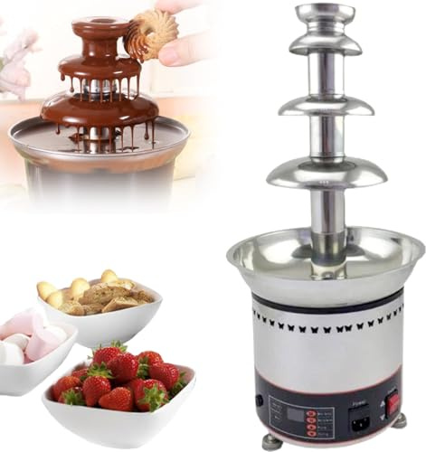 Electric Chocolate Fondue Fountain Machine, Multi-Tier Melting Warmer for Hot Chocolate and Cheese Dipping, Ideal for Parties and Events