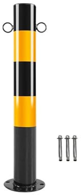 Barrière de stationnement en acier avec deux trous de chaîne, borne de sécurité robuste pour un contrôle sûr de la circulation dans les allées et les aires de stationnement