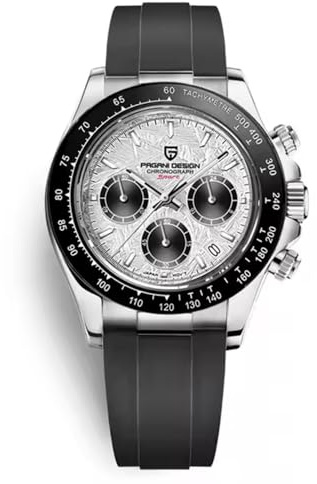 RollsTimi Pagani Design PD-1664 Herrklocka med kvartsrörelse VK63 Japanskt urverk Keramisk infattning Safirglas Vintage kronograf Rostfritt stål Vattentät klocka 40mm
