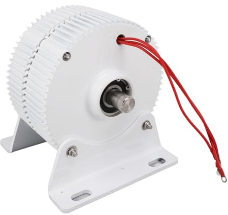 Motor Aerogenerador Generador 48V 3 Fases, Alternador Sincrono Eolico 400W, 2 Ejes Serrados con Base - Alta Potencia, Diseño Duradero, Ideal para Energía Eólica Doméstica e Industrial