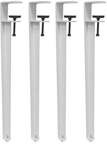 GMTSTHAZN Furniture Legs,Legs for Tables,Adjustable Metal Table Clamp Leg for DIY Furniture 4 Pack No Drill Installation Includes Protection Pad & Allen Key 40cm Red(White,40cm)