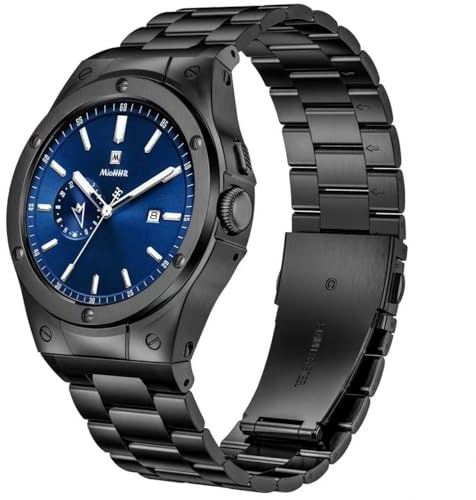 HASLFM Edelstahl Gehäuse mit Band, kompatibel mit Google Pixel Watch 3/2/1, Metall Armband mit schützender Stoßfängerabdeckung für Google Pixel Watch 3/2/1 Herren