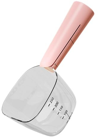 vreplrse Cuchara medidora de Alimentos para Mascotas con Escala precisa, Apta para Todo Tipo de Mascotas y Alimentos, Multifuncional, para Perros y Gatos esterilizados, Rosa, 18.5 x 6.5 x 6. cm