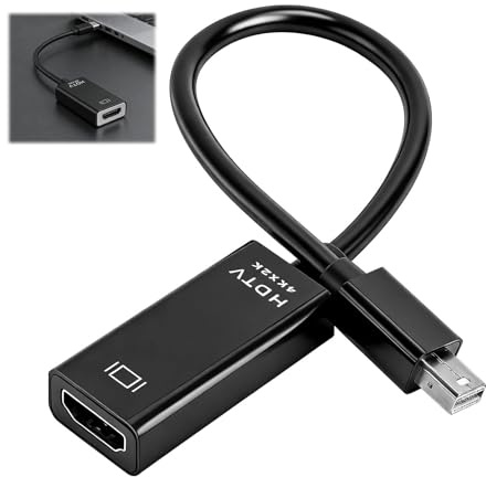 HENGBIRD Mini DisplayPort a HDMI Adaptador 4K, Mini DP a HDMI Cable Convertidor para Thunderbolt 2 MacBook Pro Air iMac Surface Pro, transmisión estable 4K con conector dorado para presentación de