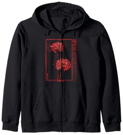 Giapponese Ragno Giglio Soft Grunge Anime Estetica Fiore Felpa con Cappuccio