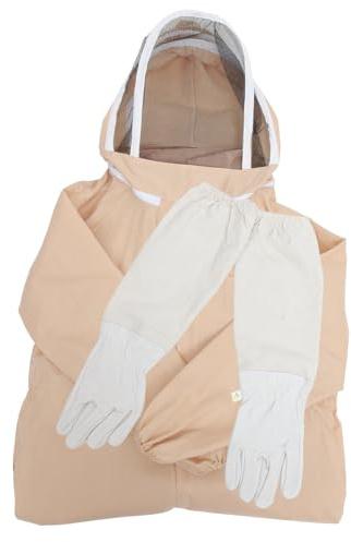 TOYANDONA One-piece Beekeeping Protective Suit with Gloves for Beekeepers in Size Xxl, Made from Comfortable and Breathable Fabric, Featuring A Wider Field of View, for Men and Women Random Color