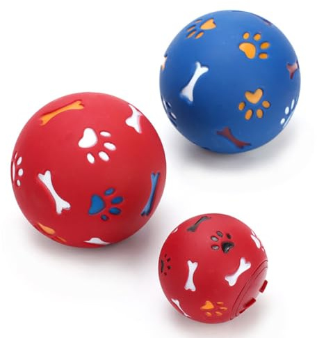 TOYANDONA Pelota Interactiva y Seguro para Perros y Gatos Fugas de Comida Diseño Azul Divertido Material TPR Resistente para Entrenamiento y Entretenimiento