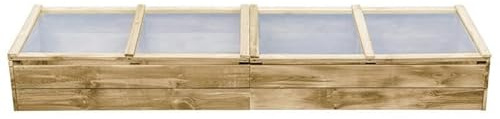 Serra in legno di pino impregnato e PVC, 200 x 50 x 35 cm, durevole e resistente alle intemperie, ideale per giardino, balcone o terrazza