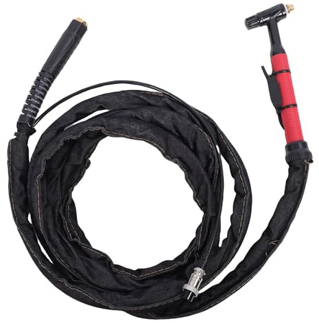 Jeffergarden Soplete de Soldadura TIG, Pistola de Soldar TIG150 a Prueba de Fuego a Prueba de Calor de 5 M con Soplete, Tapa de Larga, Copas Protectoras, Electrodos, para Máquina de Soldar