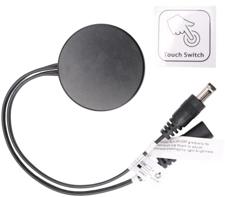 Ocnvlia Holzpaneel LED Touch Sensor Dimmerschalter Versteckter Schalter Touchschalter für LED Streifen Schwarz