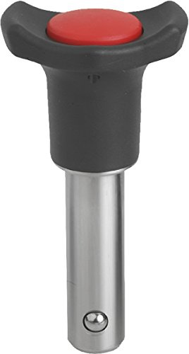 KIPP – Bedienteile | Normelemente K0363.3806045 Kugelsperrbolzen, Form AThermoplast, selbstsichernd, Komp:rot, Durchmesser 6 mm, 45 mm, verkehrsrot ral3020, Länge L: 45mm