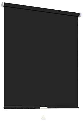 Springrollo Mittelzugrollo Schnapprollo Fenster Rollo Vorhang 16 Farben Breite 62-242 cm Höhe 160 und 230 cm blickdicht lichtdurchlässig Sonnenschutz Sichtschutz Blendschutz (162 x 160 cm Schwarz)