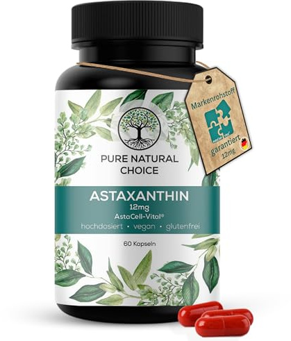 Astaxanthin Kapseln - mit Oxidationsschutz- veganes Astaxanthin mit hoher Bioverfügbarkeit - reine Mikroalge aus den sonnenverwöhnten Regionen Hawaiis