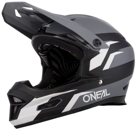 O'NEAL | Mountainbike-Helm | MTB Downhill | Robustes ABS, Ventilationsöffnungen für Luftstrom & Kühlung, ABS Außenschale | Fury Helmet Stage | Erwachsene | Grau Schwarz | Größe M