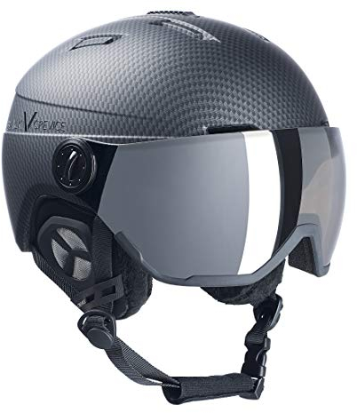 Black Crevice Skihelm Calgary mit Visier, Carbon Black mat/Silver, M/L (58-61)…