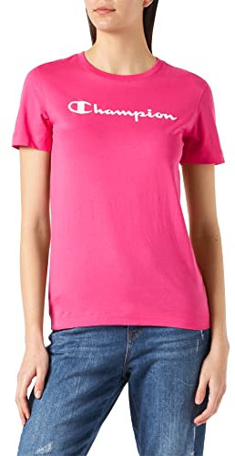 Champion American Classics - Big Logo S/S, T-shirt, Donna, Rosa (Fucsia), XS