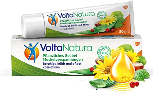VoltaNatura Pflanzliches Gel bei Muskelverspannungen – beruhigt, kühlt und pflegt mit Arnika und Aloe Vera Gel, 50ml
