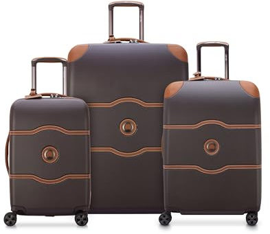 DELSEY PARIS Chatelet Air 2.0 Hardside Luggage with Spinner Wheels, Chocolate Brown, 3 Piece Set, (19/24/28)
