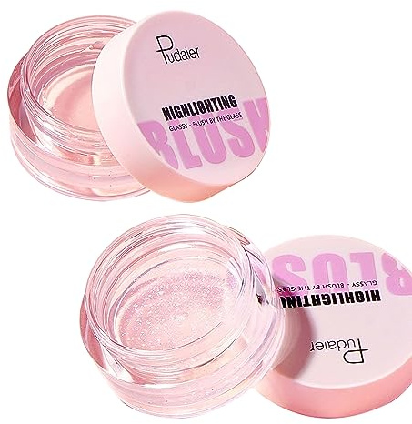 RoseFlower Fard à Joues à Changement de Couleur, PH Huile à Lèvres à Changement de Couleur Brillant à Lèvres Baume à Lèvres, Gel de Fard à Joues Crème Fard à Joues Liquide pour les Joues