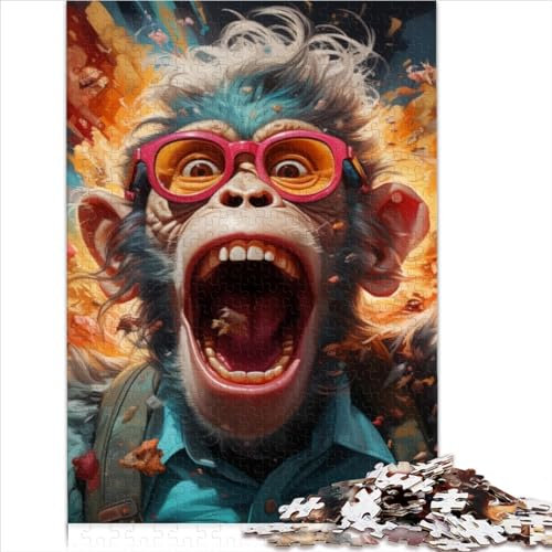 Psychedelischer AFFE Puzzles für 1000 Teile Puzzles für Erwachsene 100% recycelter Karton Nachhaltiges Puzzle für Erwachsene Weihnachtsgeburtstagsgeschenke 1000 Teile (26 x 38 cm)