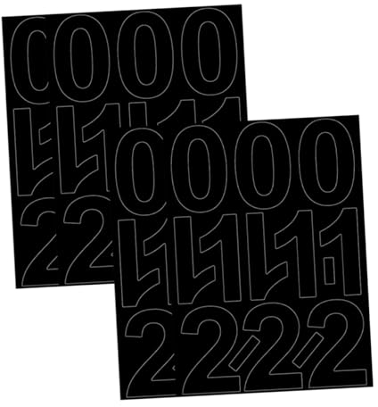 Briefkastennummernaufkleber 1 Satz 4 Blätter aus Pvc Schwarz Selbstklebend
